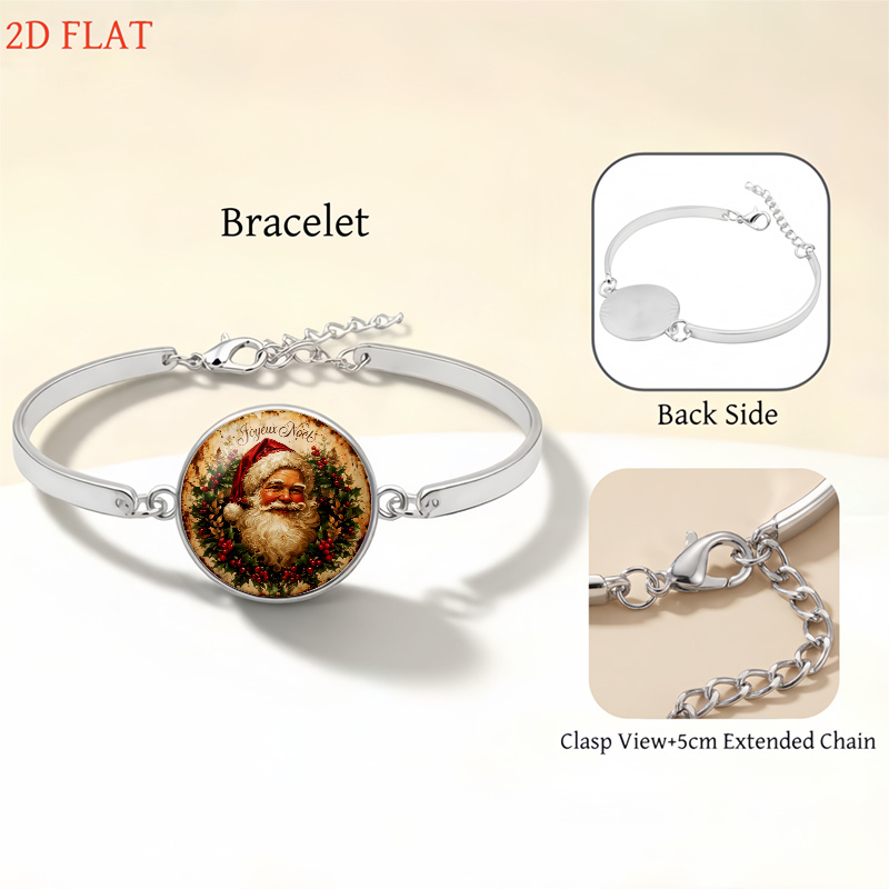 5pcs Christmas Santa Claus Themed Jewelry Set, Gift